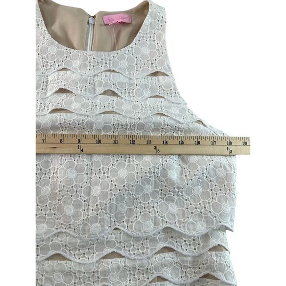 NWT Lilly Pulitzer White Brenton Dress Size 10 White Eyelet Beach Summer - Picture 4 of 8